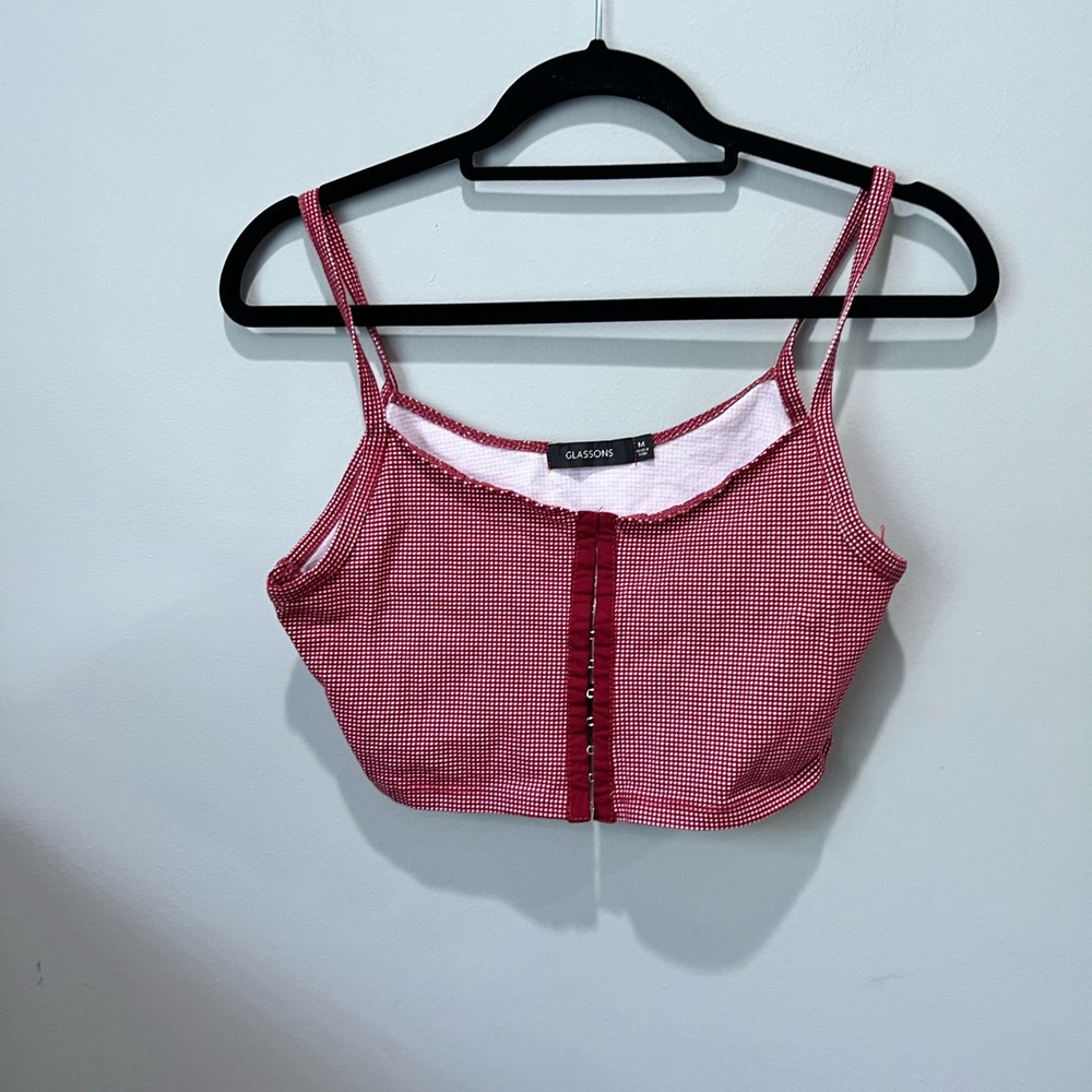 Red and White Crop Top by Glassons